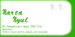 marta nyul business card